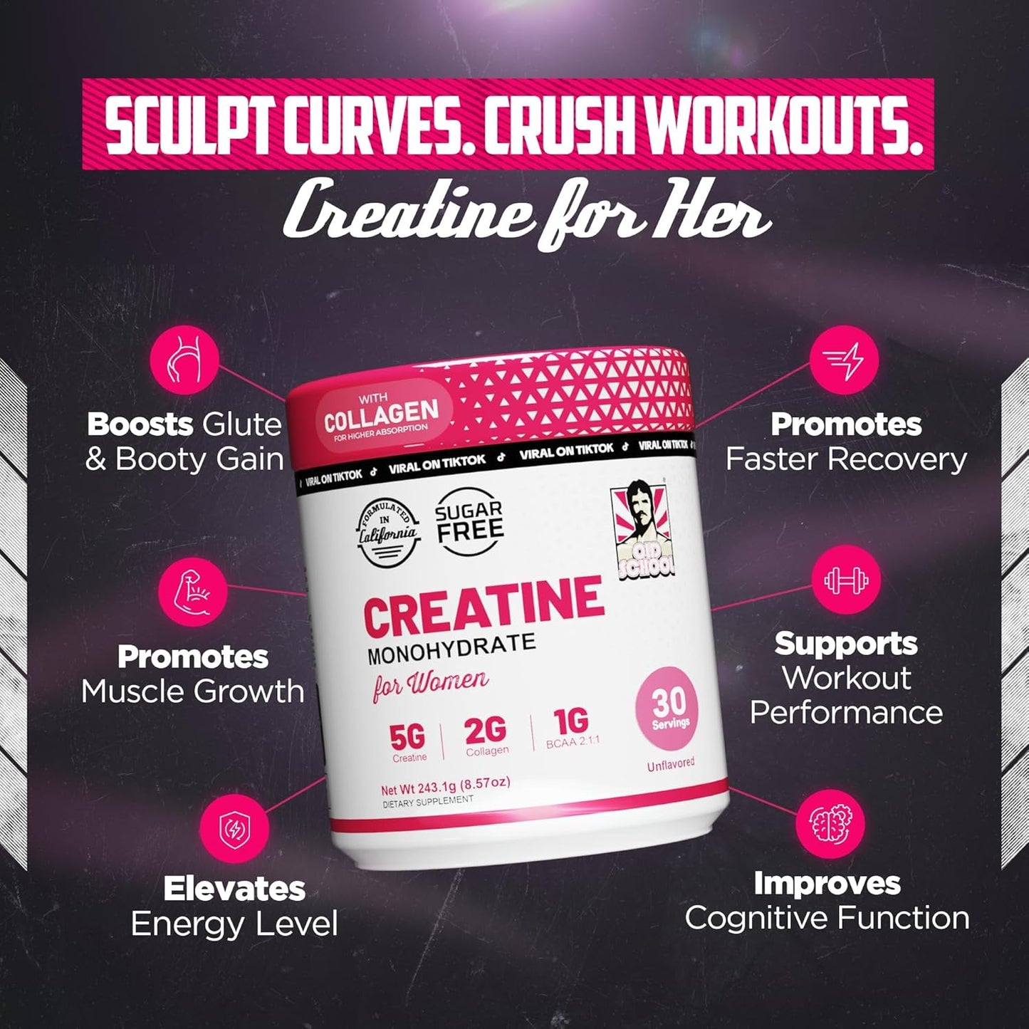 Creatina Monohidrato para Mujeres - Aumento de Fuerza y Masa Muscular