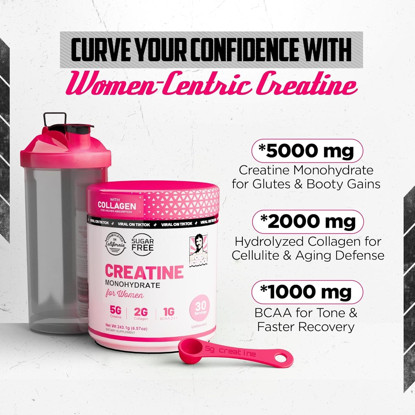 Creatina Monohidrato para Mujeres - Aumento de Fuerza y Masa Muscular