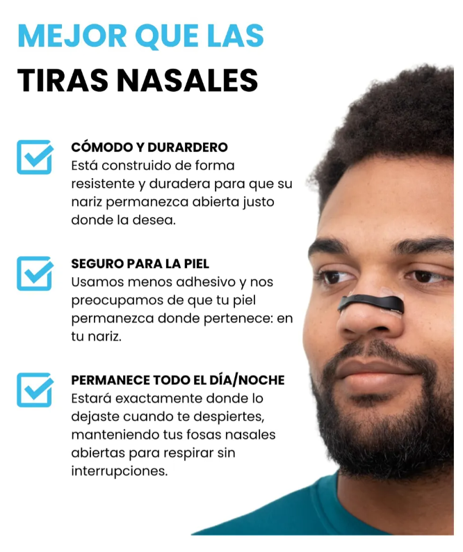Dilatador Nasal Antirronquidos - 15 Tiras Magnéticas para Dormir Mejor