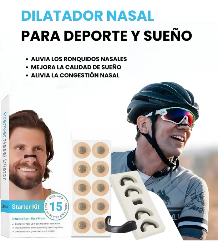 Dilatador Nasal Antirronquidos - 15 Tiras Magnéticas para Dormir Mejor